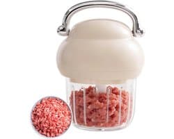 Mini Keukenmachine - Apparaat Hakken - Snel Ingrediënten Snijden - Oplaadbaar Draadloos - 350ml Capaciteit - Beige