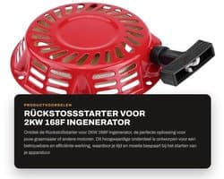 Kickstartmotor 2 kW - Generator - Trekstart-set - Grasmaaier - Terugtrekveren - Hoogwaardige kwaliteit
