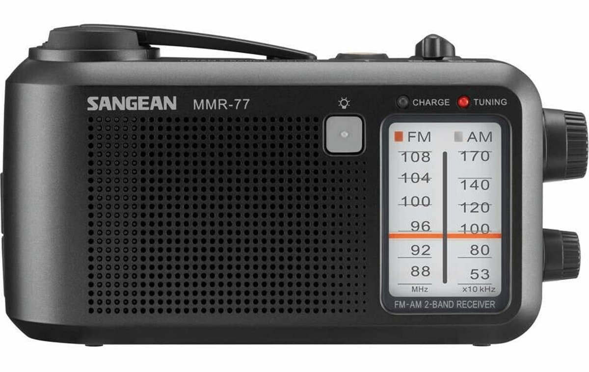 Sangean MMR-77 Noodradio AM/FM - Met dynamo - Spatwaterbestendig - Zaklamp - Oplaadbaar - Zwart — afbeelding 1