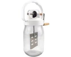 Roterende Boterkarner - Keukenmixer Deegroerder - Zelfgemaakte Producten Maken - Geurvrije Glazen Container - 1500 ml Capaciteit - Transparant