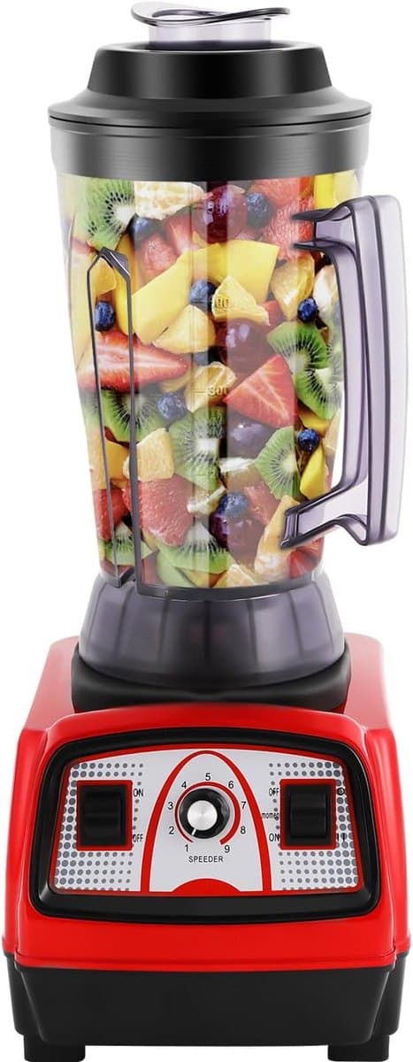 Krachtige Blender - Keukenmachine Smoothies - Gezonde Maaltijden Maken - 2200 Watt Motor - 4 Liter Inhoud - Rood — afbeelding 1