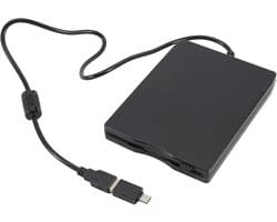 Externe Floppy Drive - Diskettestation Lezer - Oude Bestanden Lezen - USB A en C - Ultraslank Ontwerp - Zwart