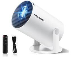 Mini Beamer - Draagbare Projector - Ondersteuning voor 1080P Full HD - WiFi 6 & Bluetooth 5.4 - Voor Slaapkamer en Buiten