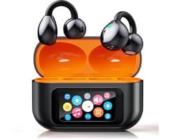 AI Vertaal Oordopjes met Echtzeit Vertaling: 159 Talen & LCD Touchscreen 3-in1 Bluetooth Vertaal Oortjes met 7 Modi, 30 Uur Batterijduur voor Reizen, Zakelijk Gebruik en Studie en Dagelijks Gebruik - zwart