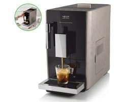 Haeger Caffè Crema Volautomatische Espressomachine - 2 Soorten Koffie & Heet water - Melkopschuimer voor Cappuccino - Koffiemachine met bonen - Zwart