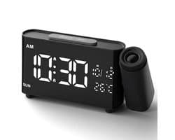 Yuconn wekkerradio met Projectie - Projectiewekker - Dubbel Alarm - Dimbaar