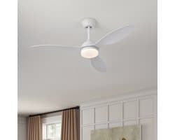 Plafondventilator met afstandsbediening, stille ventilator met timer, plafondventilator met verlichting, inbouwplafondventilator met ABS-bladen voor slaapkamer, woonkamer en restaurant