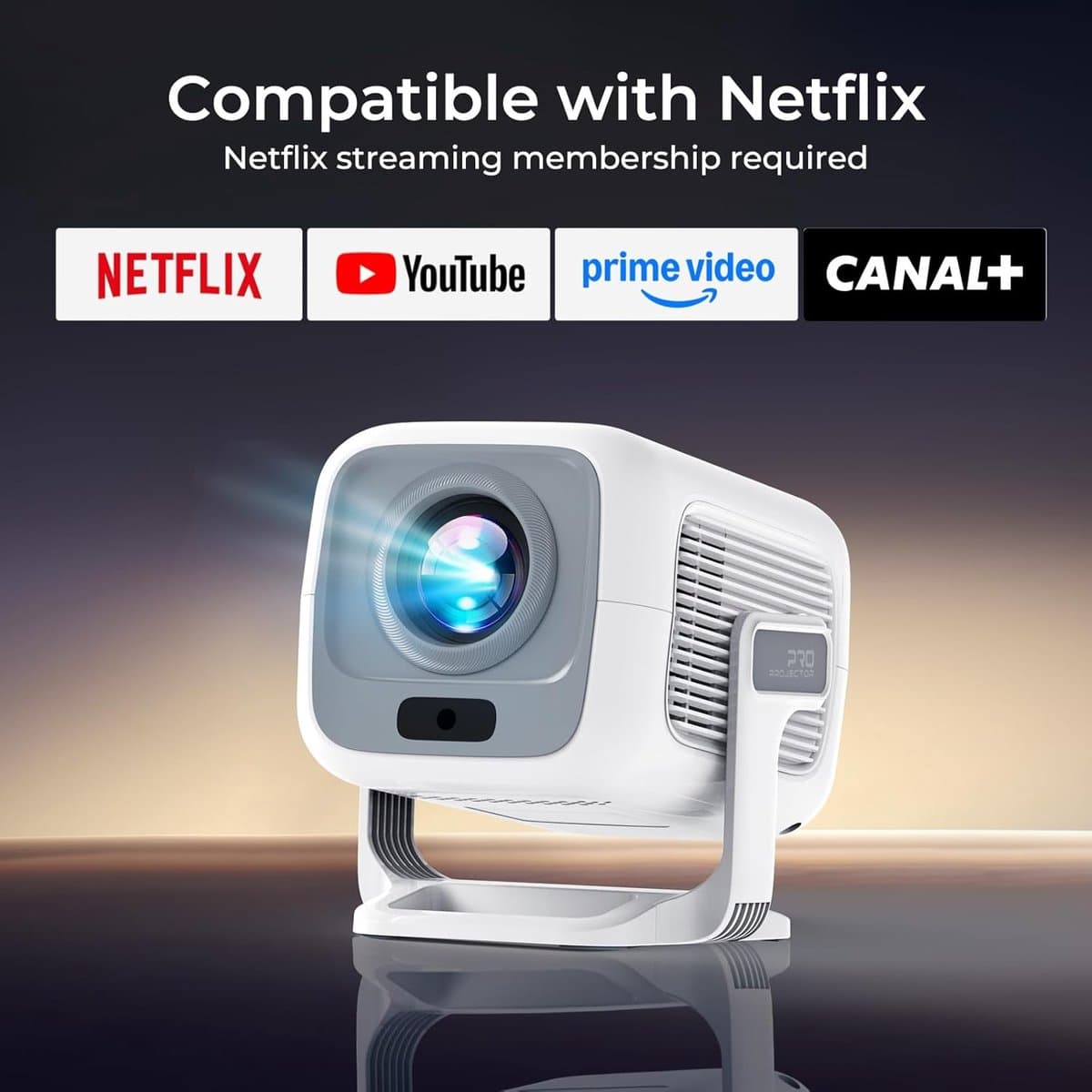 SnelShoppen - Slimme Beamer Native 1080P FHD met 4K Ondersteuning | Android 13, Auto Focus/Keystone, 800 ANSI Lumen, Google CTS Gecertificeerd, Compat — afbeelding 1