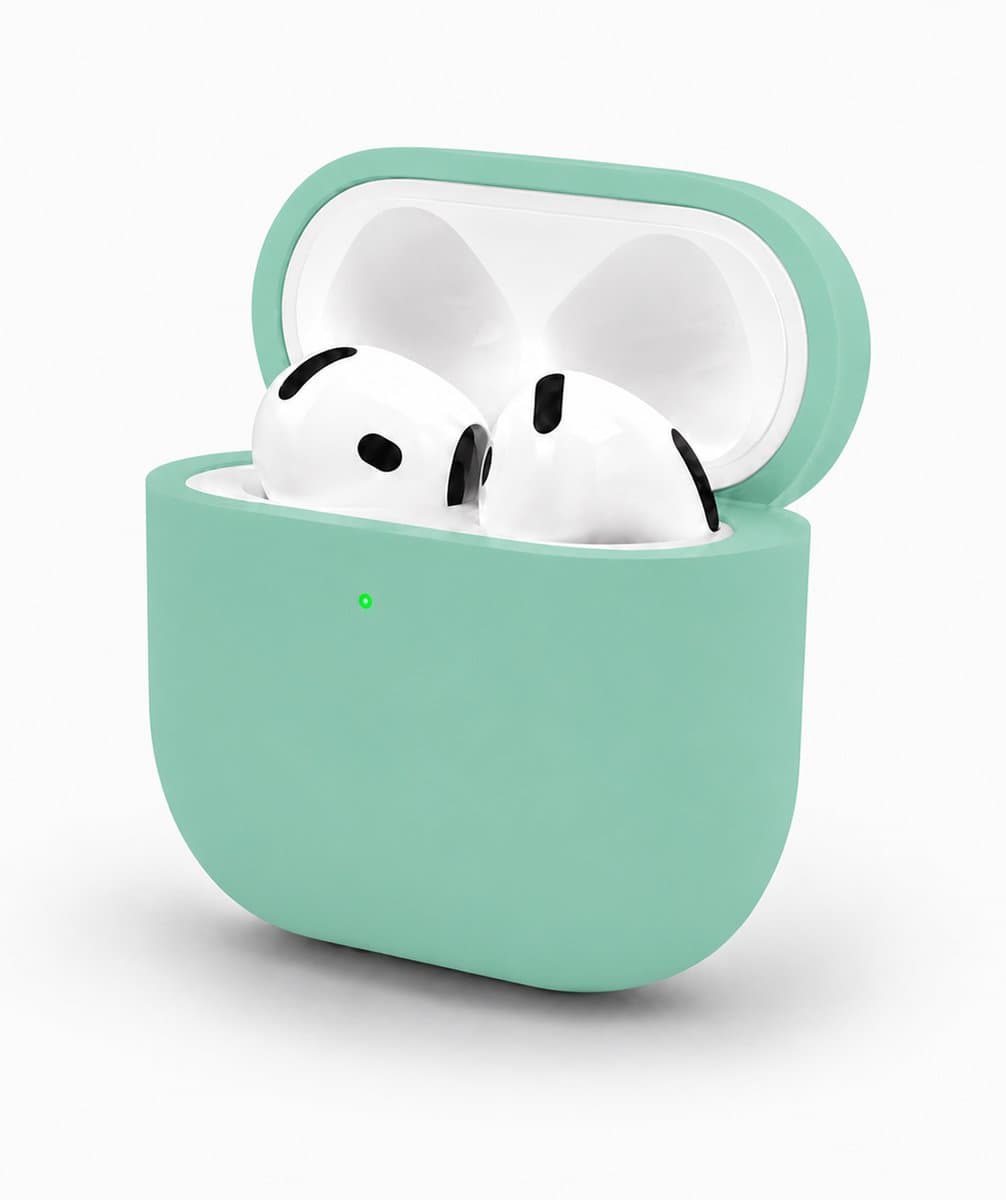 Enluxe Case geschikt voor Airpods 4 / 5 - Mint Groen - Premium Siliconen Hoesje, Valbescherming & Spatwaterdicht, Draadloos Opladen Compatibel — afbeelding 1