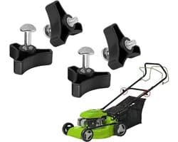 Vleugelmoeren voor grasmaaiers, 4 stuks. Universele kunststof vleugelmoeren en driehoekige bouten voor grasmaaiers. Onderdelen en accessoires voor grasmaaiers.
