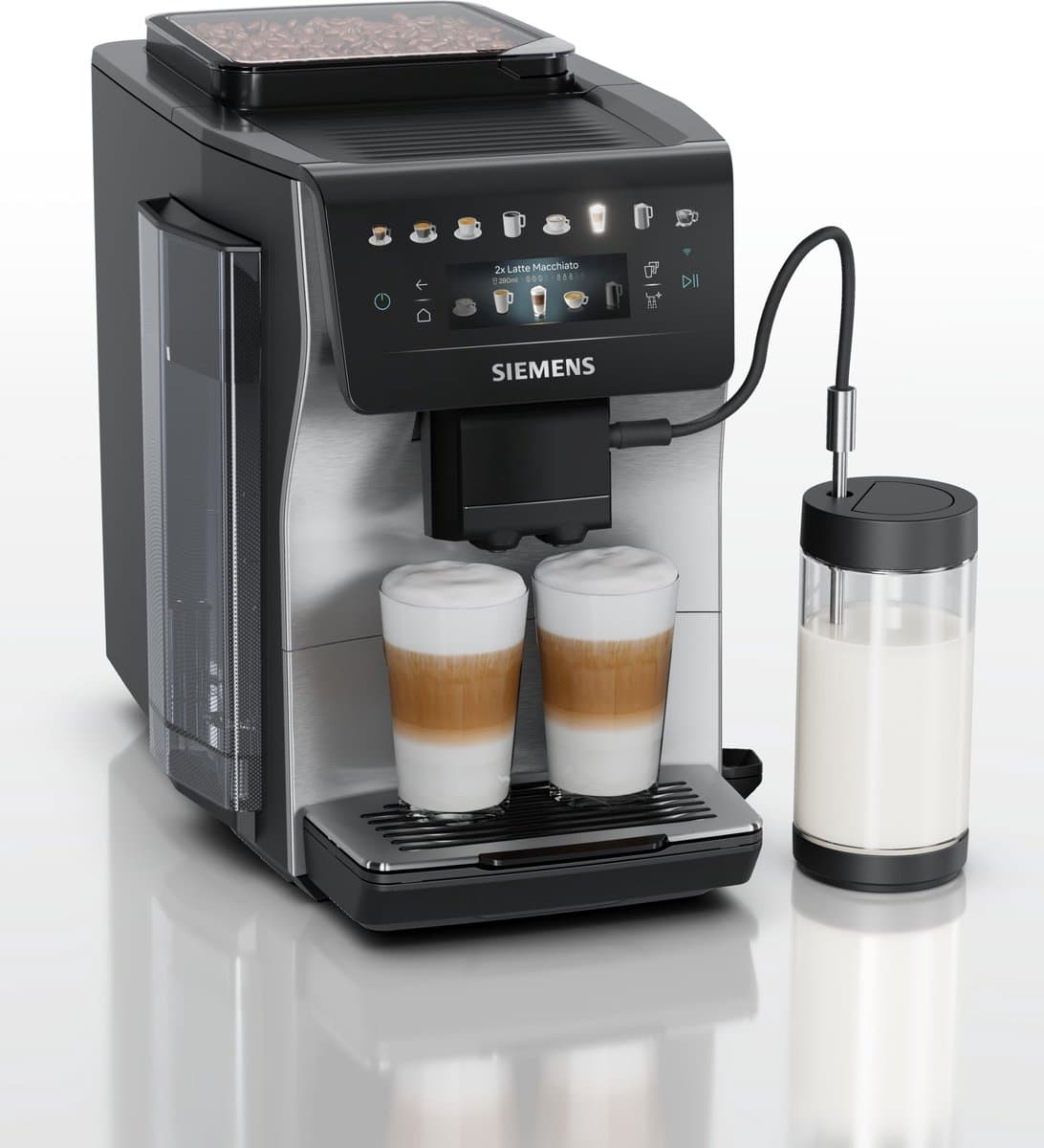 Siemens EQ600 iAroma - TP605EM3 - Volautomatische koffiemachine - RVS - Verlichting - 10 profielen - 2026 editie — afbeelding 1