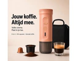 Torngat NomadBrew Go Draagbare Koffiemachine – Zelfverwarmende Espressomachine 20 Bar – Koffiezetapparaat voor Onderweg, Auto, Camping & Camper – NS-Capsules/Gemalen Koffie – 7500mAh – Warme Koffie Zonder Waterkoker – Mokka Rose – Reis Koffieapparaat