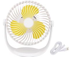 Mini-bureauventilator, stil, USB-voeding (wit)