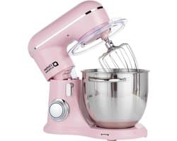 Keukenmachine - Deegmachine Mixer - Thuis Bakken - 1300W Motor Kracht - 6 Liter Kom - Roze