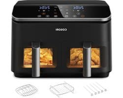 Heteluchtfriteuse Dubbele Kamer - Airfryer 8.5L - Gezond Frituren - Testwinnaar Stiftung Warentest - 8.5 Liter - Licht Zilver