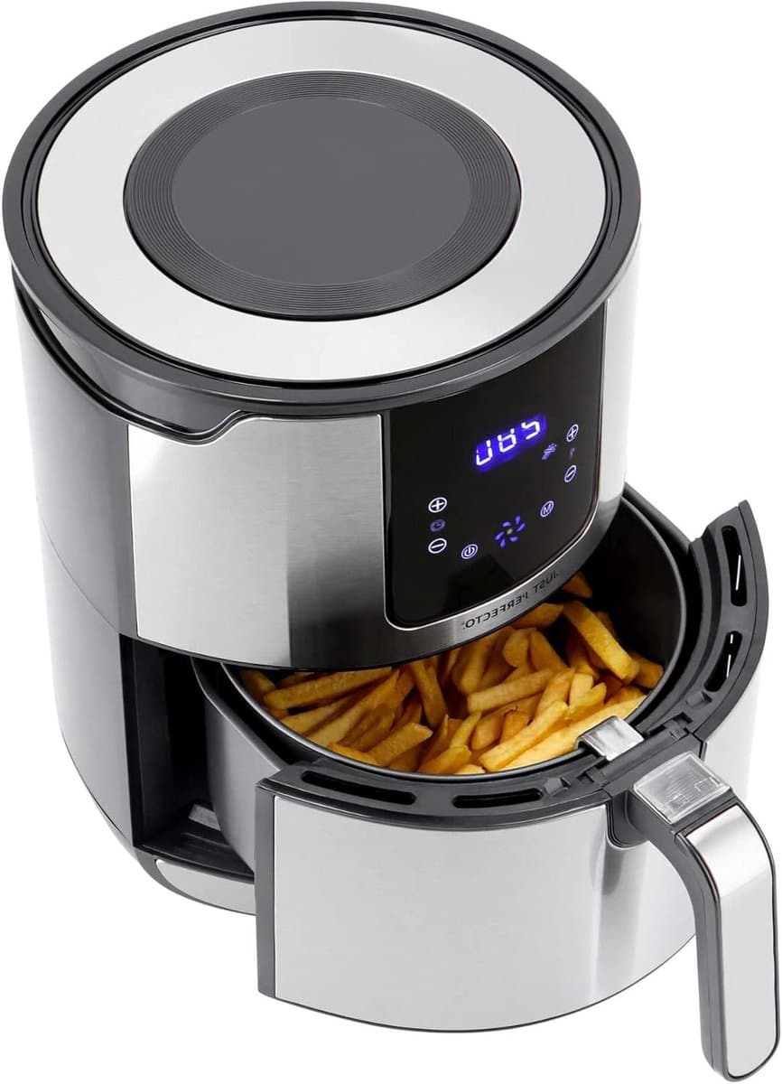Heteluchtfriteuse - Airfryer Frituurpan - Gezond Frituren - Vetvrij Bakken - 4 Liter - Roestvrij Staal — afbeelding 1