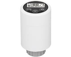 Slimme Radiatorknop - Thermostaatkraan Digitaal - Verwarming Regelen - App en Spraak Bediening - 5-35 Graden - Wit