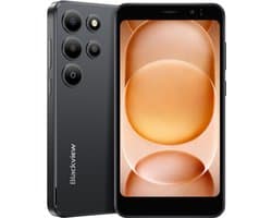 Blackview WAVE 2C Smartphone - 5 Inch palmtelefoon - 32GB ROM - 3000 mAh - Android 16 Go - Gezichtsherkenning - GPS - Universele 3,5 mm audio-aansluiting - Zwart