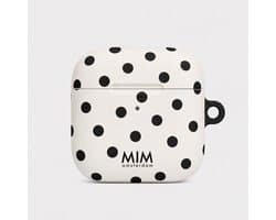 MIM Amsterdam - French Girls- Geschikt voor AirPods 4 - AirPod hoesje - Stippen print - AirPod hoesje met print - Shockproof- Cover voor AirPods - Trendy AirPod case