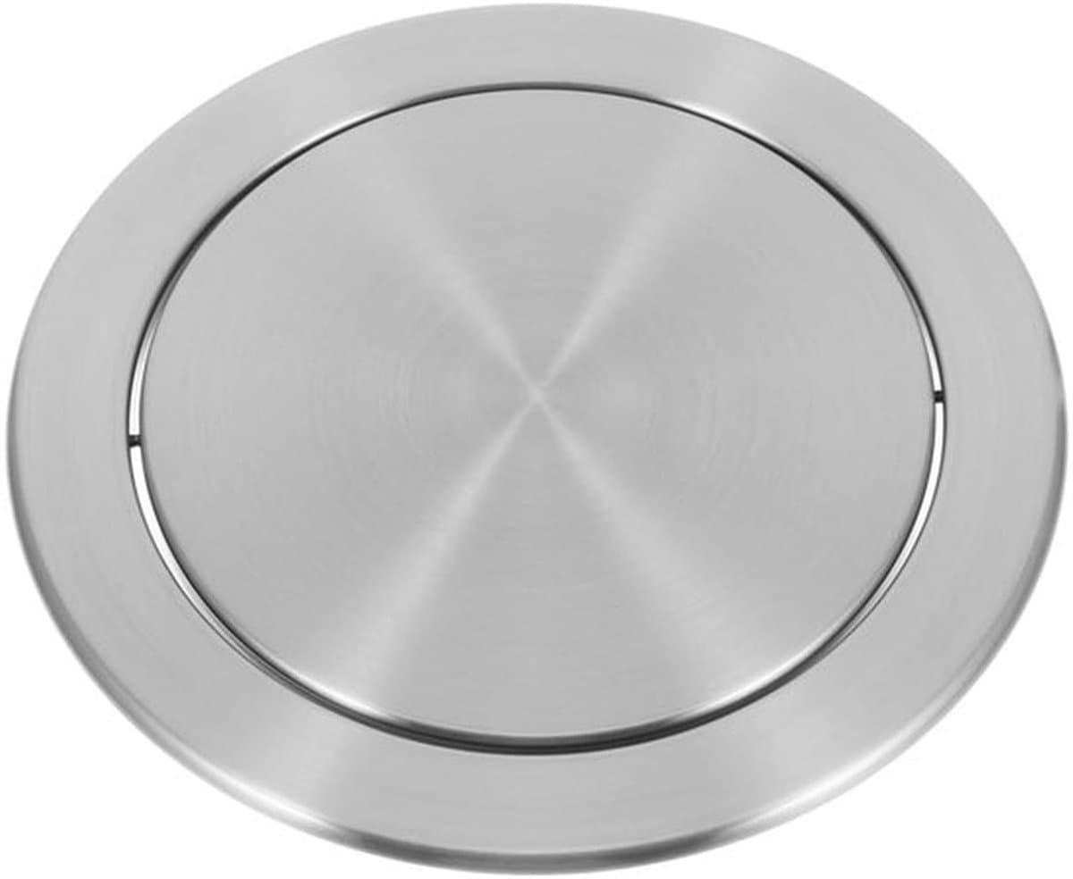 Klapdeksel Inbouwdesign - Afvalemmer - Roestvrij Staal - Compact - Geschikt voor Thuis/Kantoor - Afmetingen 16,5 x 16,5 x 3,3 cm - Afvalbakdeksel — afbeelding 1