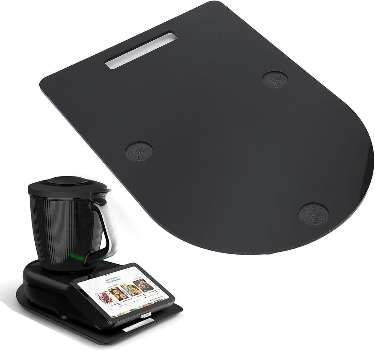Keukenmachine Schuifplank - Aanrechtbeschermer Accessoire - Apparaat Verplaatsen - Met 4 Wielen - 40.5 x 28 cm - Zwart — afbeelding 1