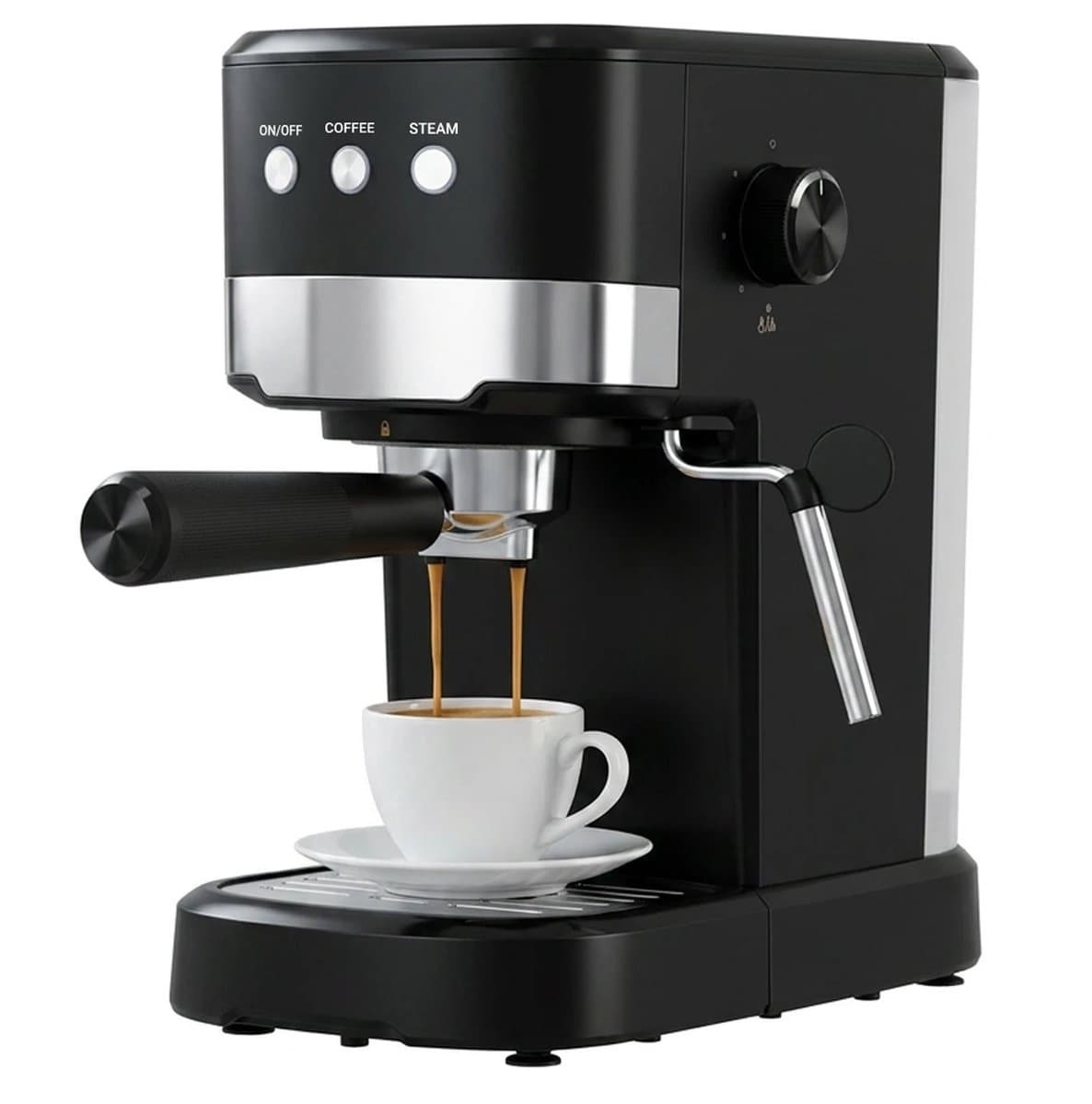 Espressomachine 15 Bar – Koffiezetapparaat met Melkopschuimer - Hogedruk Espressomachine voor Thuis - Krachtige Stoomfunctie voor Cappuccino en Latte Macchiato — afbeelding 1