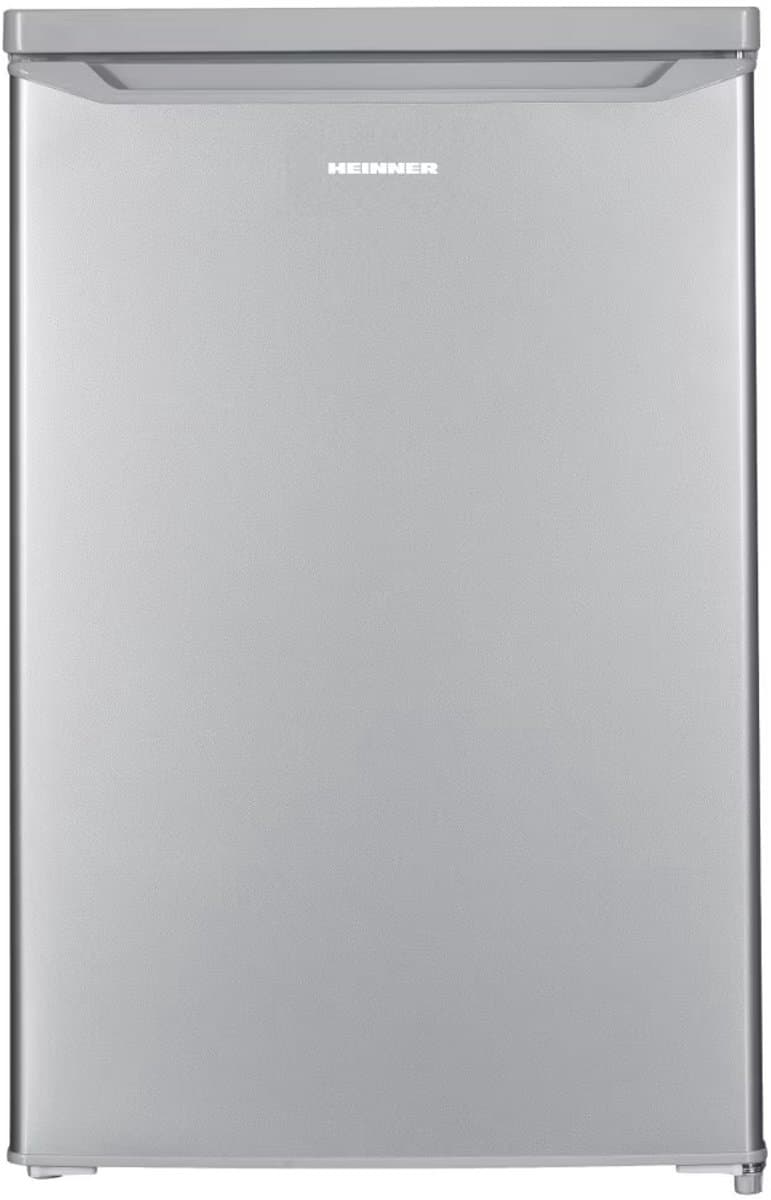 Heinner HF-HM109SE++ Tafelmodel Koelkast met Vriesvak 109 L – Energieklasse E – Instelbare Thermostaat – LED-verlichting – Omkeerbare Deur – Zilver – 5 Jaar Garantie — afbeelding 1