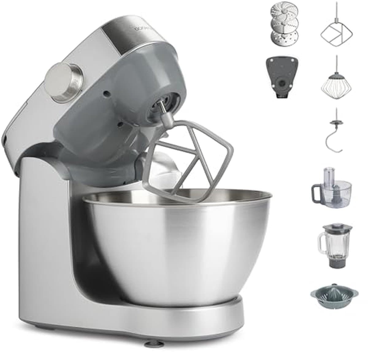 Keukenmachine - Mixer Deegmachine - Bakken en Koken - 1000 Watt Vermogen - 43 L Kom - Zilver — afbeelding 1