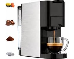 4-in-1 capsule koffiezetapparaat voor Nespresso Original/Dolce Gusto/gemengde koffie/ESE-pads (44 mm, 19 bar, 1450 W, 800 ml