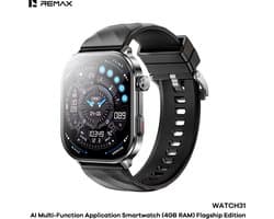 Remax WATCH31 - Smartwatch - AI - 4GB - IP68 - Bellen via bluetooth - Tarnish