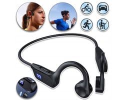 IPX5 Waterdichte Bone Conduction Hoofdtelefoon - Bluetooth 5.2 8 Uur Gesprekstijd MP3-Modus Lichtgewicht - Open Sportheadset Voor Fietsen, Wandelen En School - Zwart
