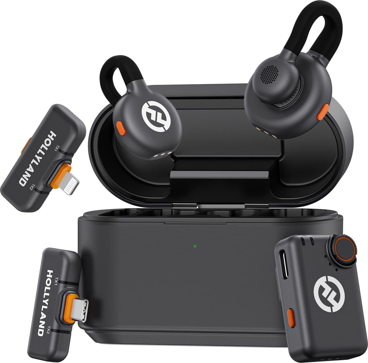 Hollyland Lark M2S Ultimate Combo (Camera RX+USB-C RX+Lightning RX) Wireless Lavalier Microphone for iPhone/Camera/Android/PC, Compact Mic, Titanium Clip, Noise Cancelling, Content Creation — afbeelding 1