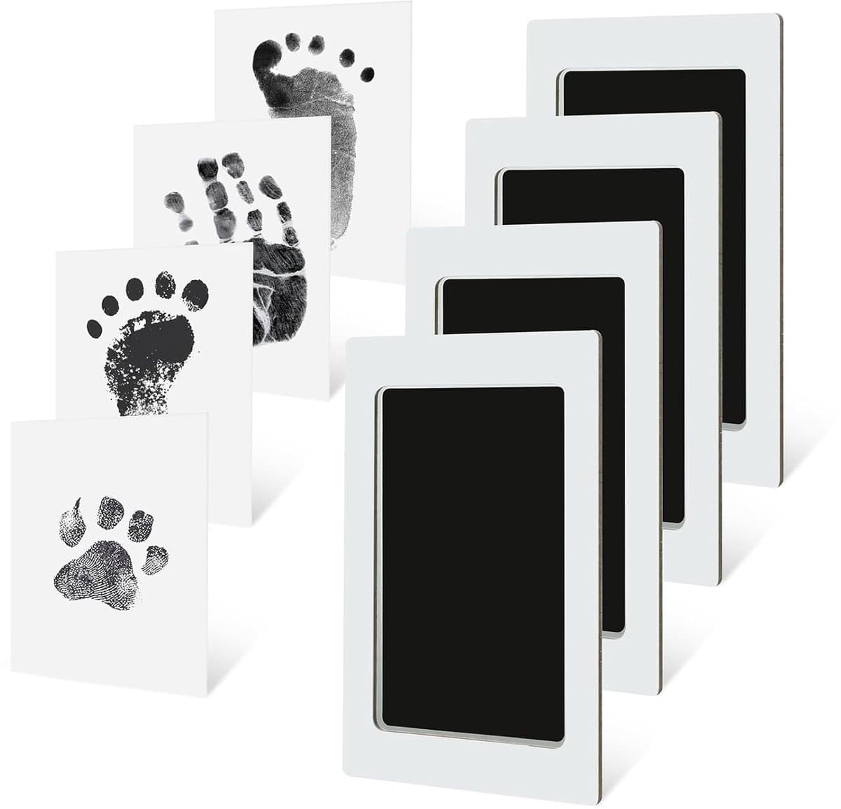4-pack inktloze baby hand- en voetafdrukset, Clean Touch inktkussenset voor pasgeborenen en huisdieren, hondenpoot- en neusafdrukset — afbeelding 1