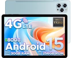 Doogee Tab G6-Android 15 Tablet-11 inth +90Hz - 4G LTE -6GB RAM+256 GB ROM (2TB TF) - Dubbele luidsprekers -8000 mAh- T7250 octa-core - 5G WiFi - BT5.0- Blauw