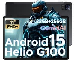 Doogee Tab E3 -Tablet-Android 15- 11 inch 90Hz FHD+ - 4G LTE-Gemini AI-32GB ROM+256GB ROM(2TB TF)-Helio G100-8800mAh/18W-Dubbele luidsprekers-Face ID-5G Wi-Fi-A GPS-GPS-Zwart