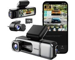 Botslab G980H 3CH 4K Wifi GPS 128gb dashcam - 3-kanaals dashcam - 4K resolutie - Parkeermodus - App en GPS verbinding - Inclusief 128gb Micro SD kaart