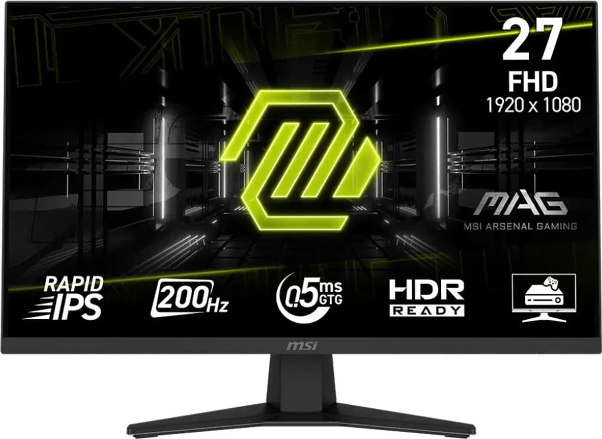 MSI MAG 274FDE Gaming-Monitor 68.6 cm (27 ), schwarz, FullHD, Rapid-IPS, HDR Ready, Adaptive-Sync, 200Hz Panel (9S6-3C — afbeelding 1