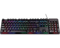 Gaming Toetsenbord - Spatbestendig - RGB Led Verlichting - QWERTY - Plug & Play - Anti Ghosting Functie - Levensduur : 15 miljoen klikken
