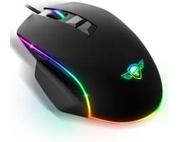 Spirit of Gamer Gaming Muis – Game Muis – RGB – Duimsteun – Flexibel Gebruik – 8000 DPI – Zwart - Bedraad