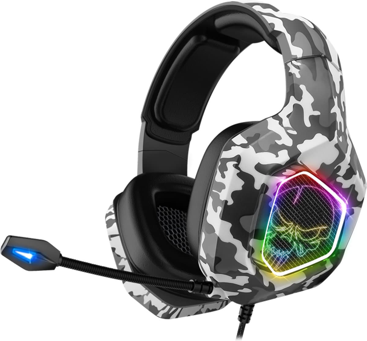 Spirit of Gamer Gaming Headset – Pc – gaming koptelefoon – 50mm speakers – kabellengte 1,20m – comfortabel – Artic Wit — afbeelding 1