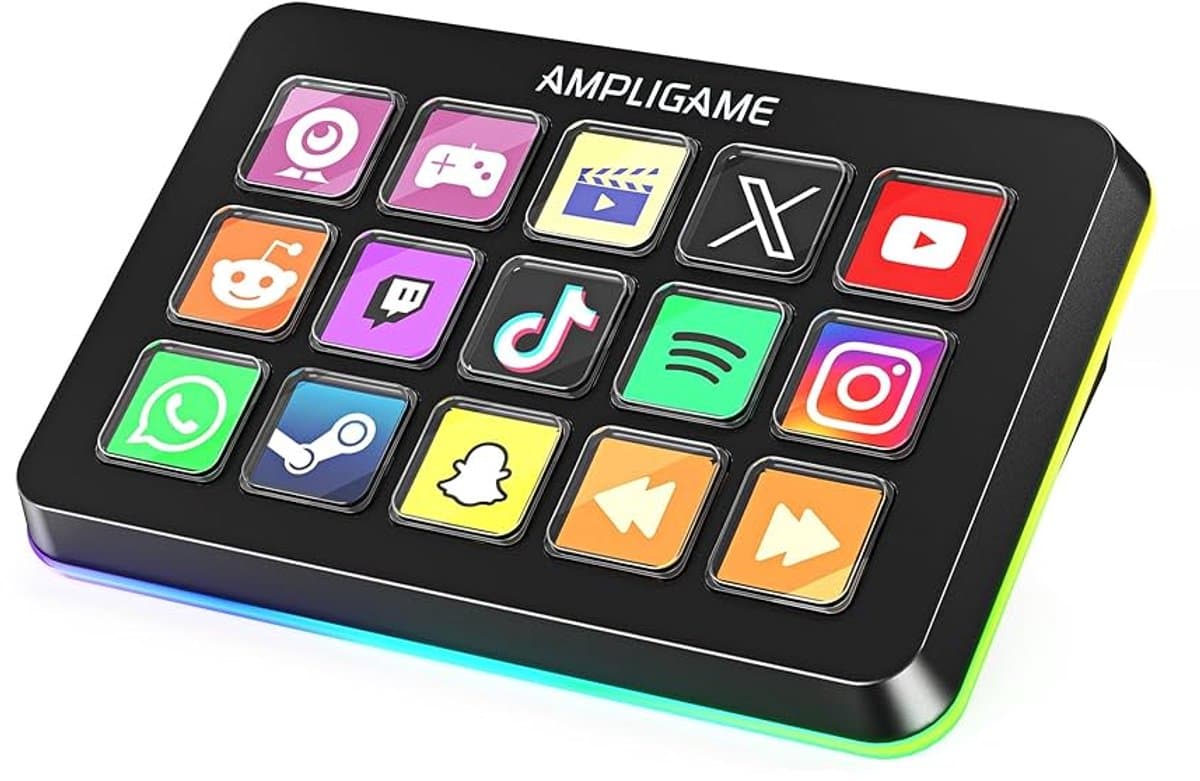 FIFINE D6 - Mixer - RGB Studio Controller - 15 LCD Aanpasbare Toetsen - Podcast / Streaming / Gaming - Inclusief Gratis Software - Zwart — afbeelding 1
