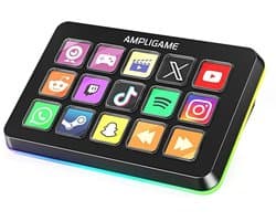 FIFINE D6 - Mixer - RGB Studio Controller - 15 LCD Aanpasbare Toetsen - Podcast / Streaming / Gaming - Inclusief Gratis Software - Zwart