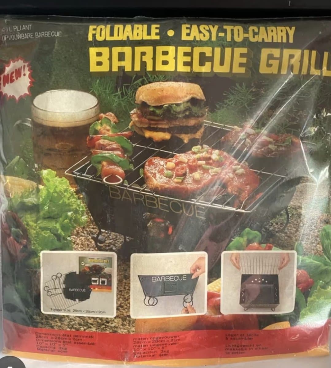 opvouwbare lichtgewicht BBQ 28 x28 x 12,5 cm — afbeelding 1