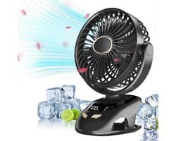 Ventilator -Kleine Bureau Clip-On Ventilator Draagbare - USB Clip-On Ventilator - ventilatoren staand - Zwart