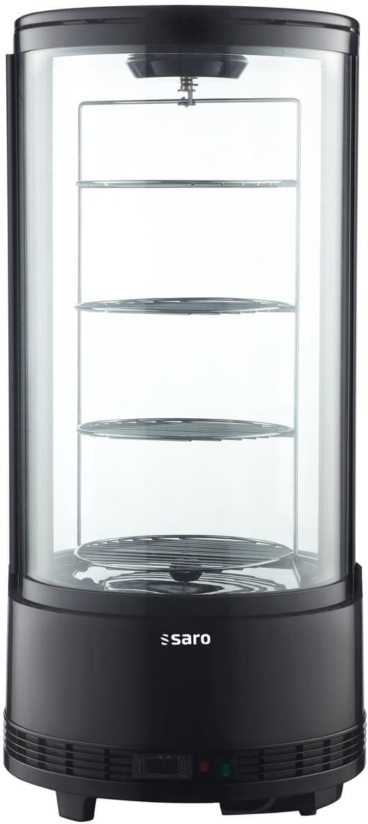 SARO Taartvitrine Rond – Model ELIZA – Zwart - 73 Liter — afbeelding 1
