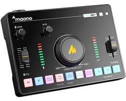 Maono - AMC2 Neo - Streaming Deck - 48V Fantoomvoeding - Bluetooth DJ Mixer - Gaming Mixer - Ingebouwde Accu - Podcast / Stream / Gaming - XLR Aansluiting - Line-in - Voice Changer
