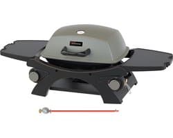KitchenBrothers Gas BBQ - Tafelmodel Barbecue - Tafelbarbecue - PFAS Vrij - Anti-aanbaklaag - 37x48 cm Grilloppervlak - Vaderdag Cadeau - Zwart