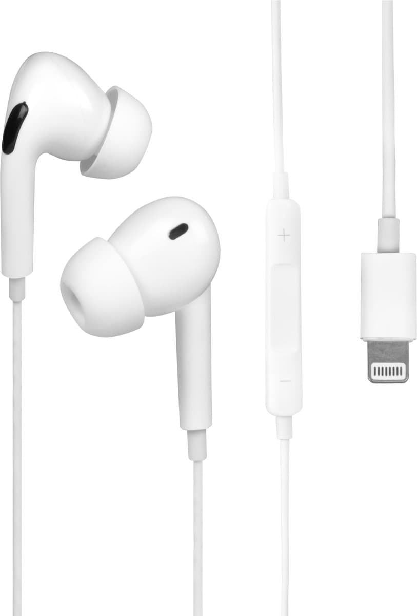 Nuvance Oortjes met Draad - Geschikt voor Lightning - Oordopjes met Draad - In-Ear Oortjes met Draad en Microfoon - Wit — afbeelding 1