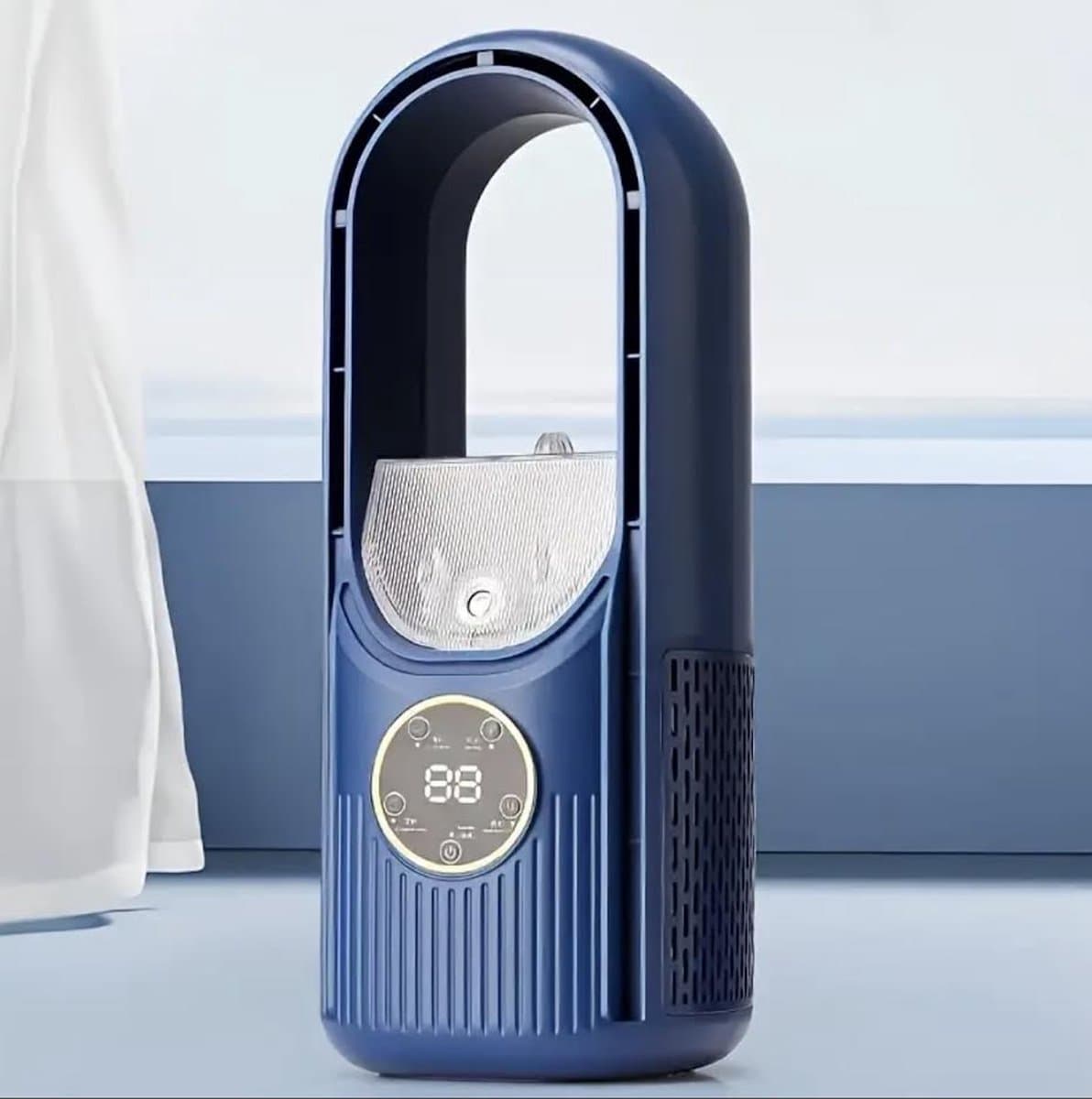 Mini airco – Blauw – airco met water - Mini Airco 4 in 1 – Koelen, Blazen, Lucht Bevochtigen – Draagbare Luchtkoeler Koelventilator – 3 Wind Snelheden – USB Airconditioner – sfeerverlichting -Draagbare - koelventilator - Coolingdown - draagbare airco — afbeelding 1