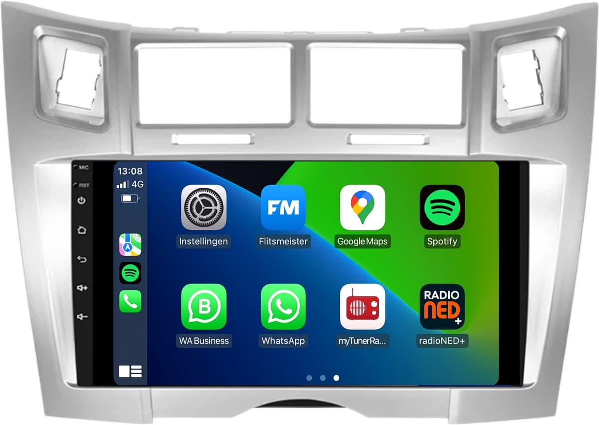 CarPlay autoradio geschikt voor Toyota Yaris | 2005 t/m 2012 | Android 13 | Draadloos Apple CarPlay & Android Auto | 2GB + 32GB | 8-Core | Davilon | 2025 model | 2005 2006 2007 2008 2009 2010 2011 2012 | Bluetooth & Wifi — afbeelding 1